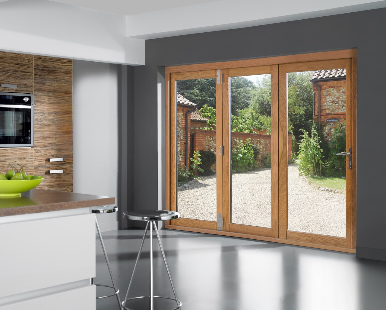sliding glass door design for kitchen