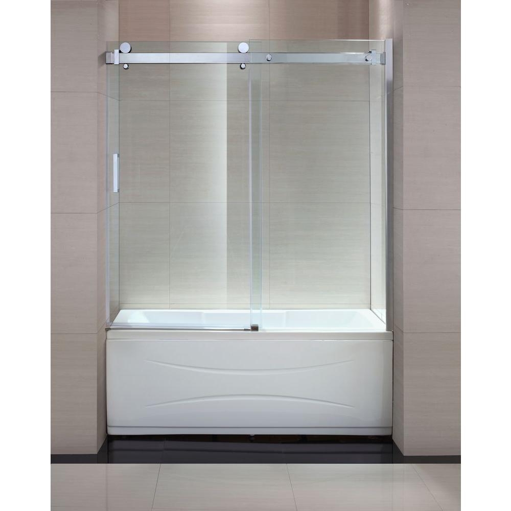 Bathtub Sliding Shower Doorsschon judy 60 in x 59 in semi framed sliding trackless tub and