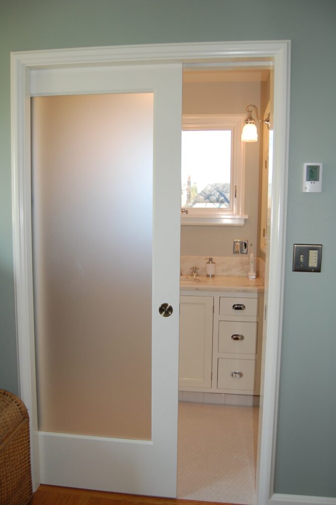 Interior Glass Sliding Pocket Door For Bathrooms