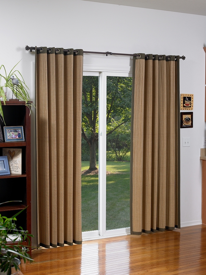 Bamboo Slider Panel Blinds For Patio Doors And Windowsbamboo grommet window panels blinds