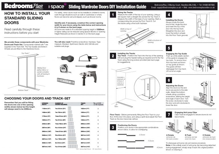 Stanley Wardrobe Sliding Doors Diagrams | Sliding Doors