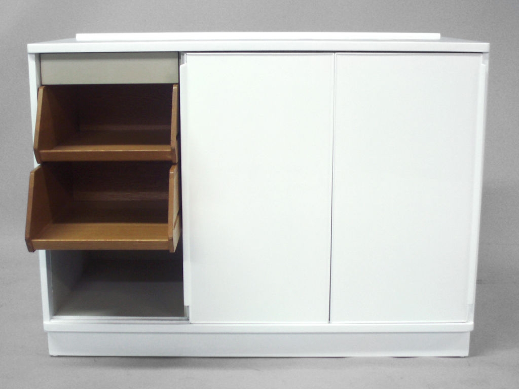 White Storage Cabinet With Sliding Doors