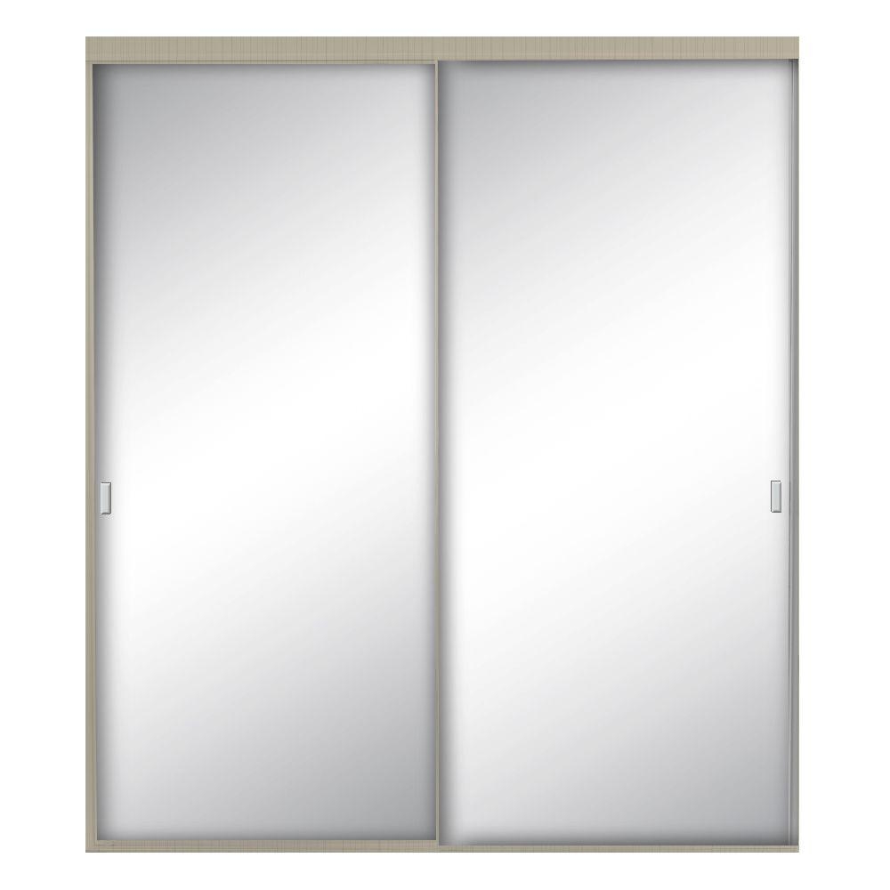 60 Sliding Mirror Door Bottom Trackcontractors wardrobe 60 in x 80 12 in style lite brushed nickel