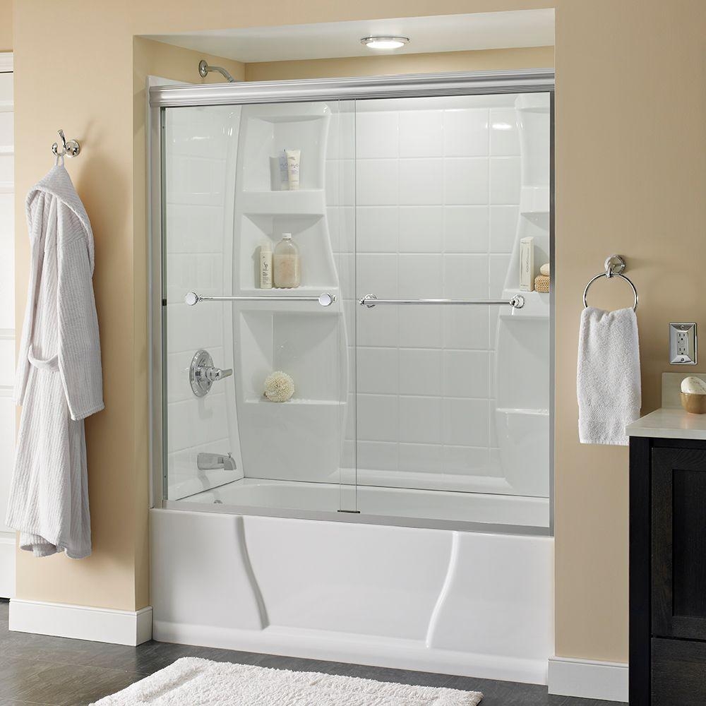 Bathtub With Sliding Doorsdelta crestfield 60 in x 58 18 in semi frameless sliding