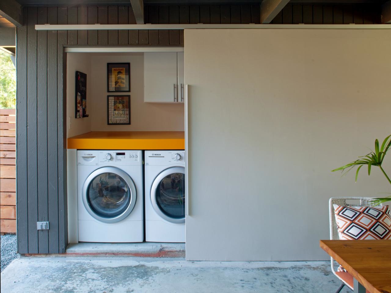 Laundry Room Cabinets With Sliding Doors