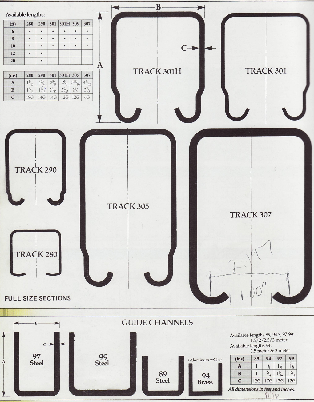 sliding door track detail dwg