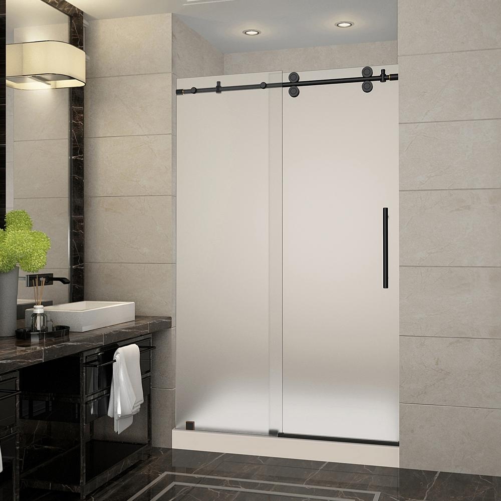 Oil Rubbed Bronze Frameless Sliding Shower Doorsaston langham 48 in x 36 in x 775 in frameless sliding shower