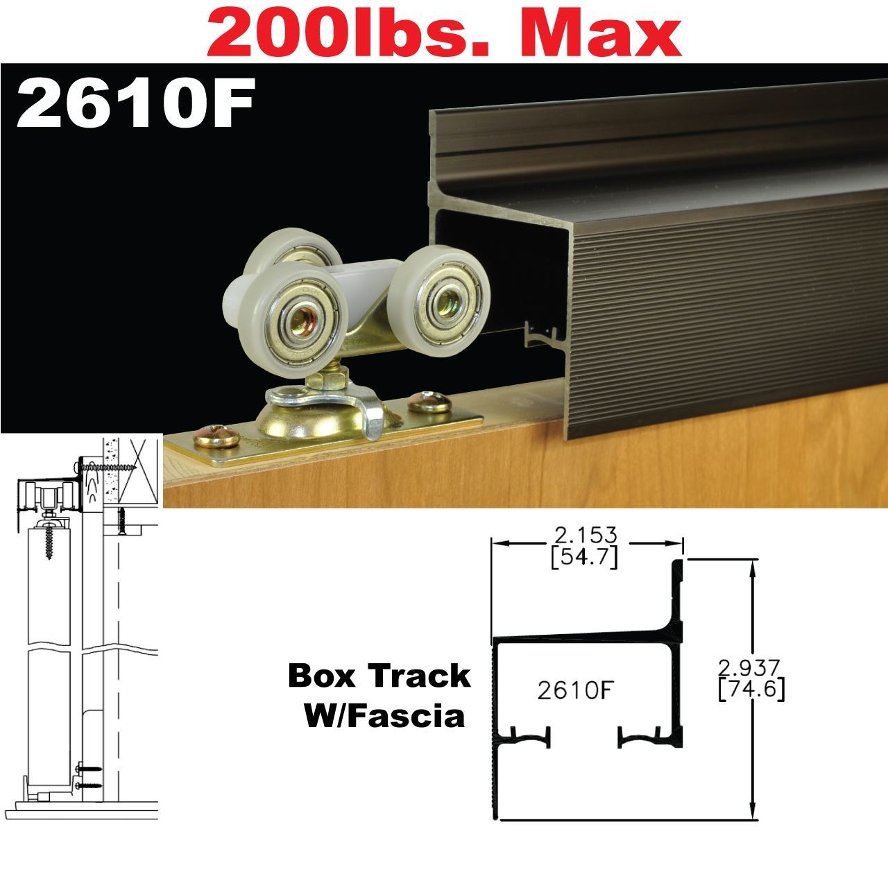 2610 Wall Mount Sliding Pocket Door Hardware Kit1280 X 1280