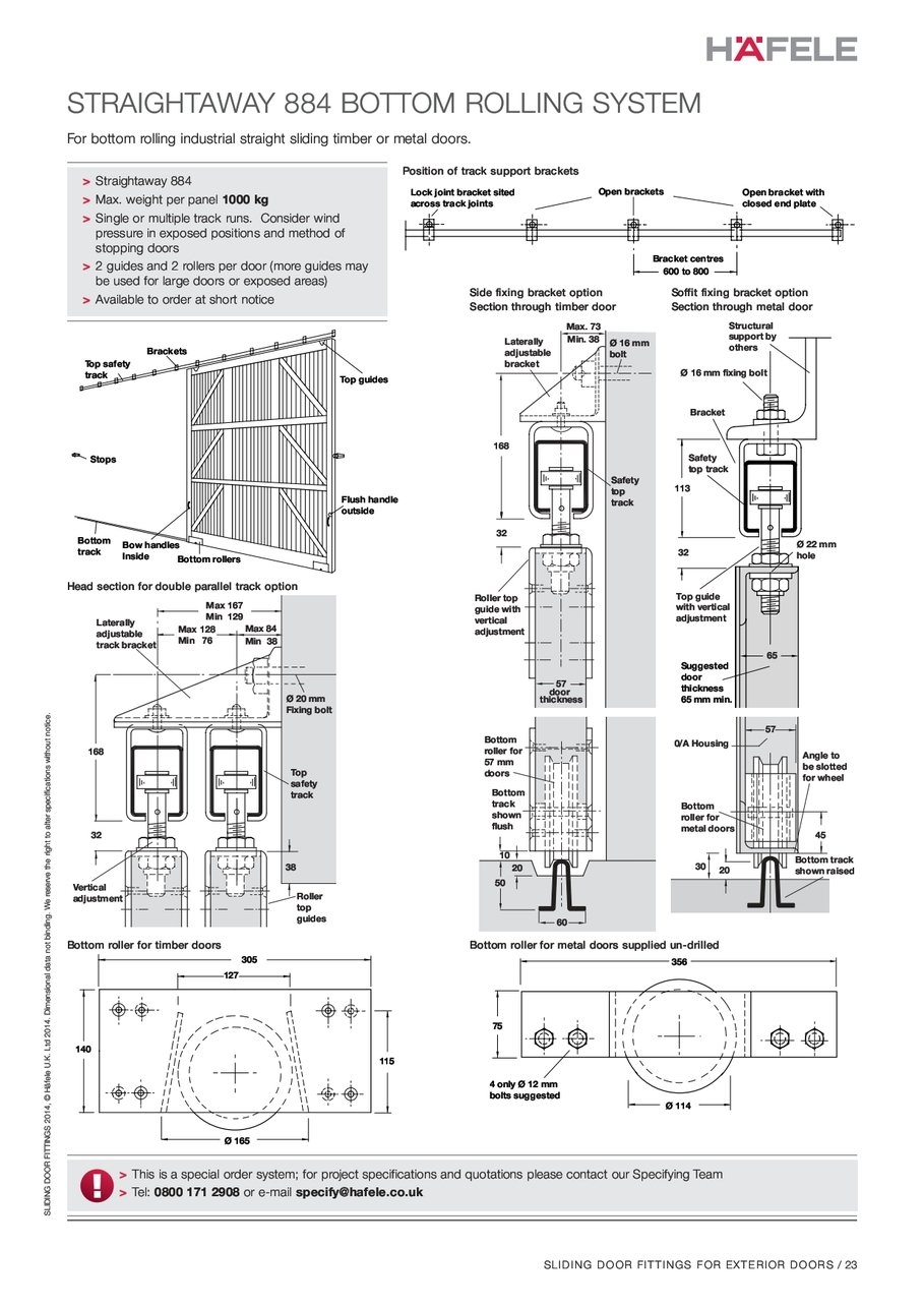 Bottom Roller Sliding Door Systemhousing roller track