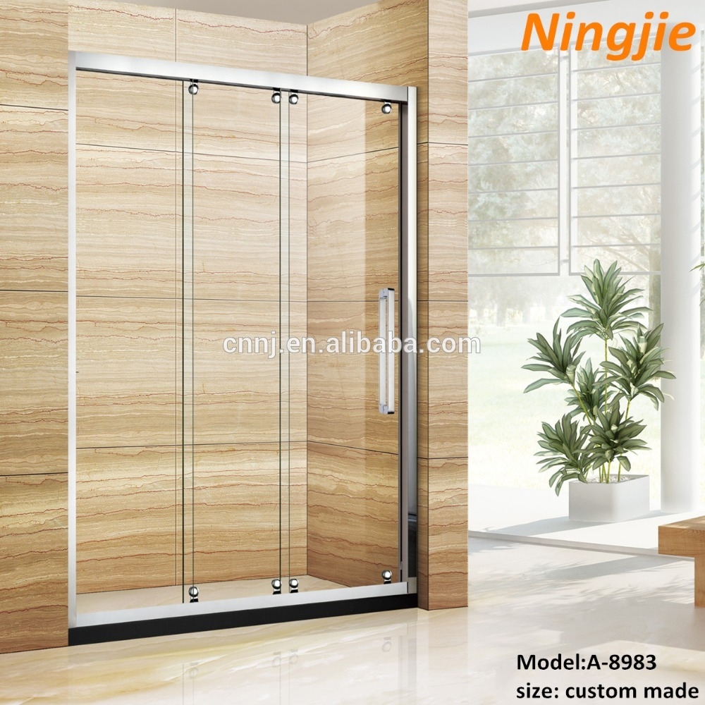 3 Panel Sliding Shower Door With Mirror