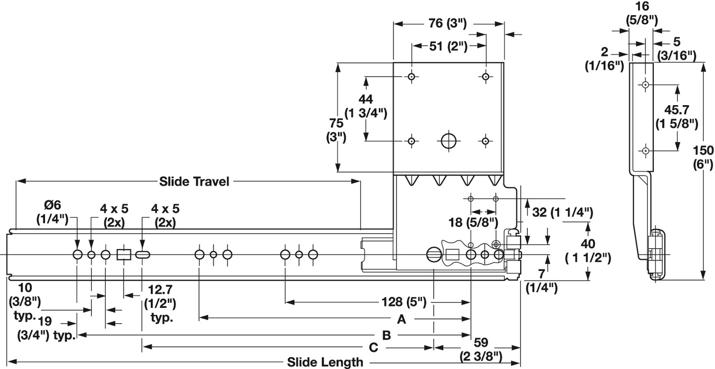 Accuride 4113 Flipper Door Slide