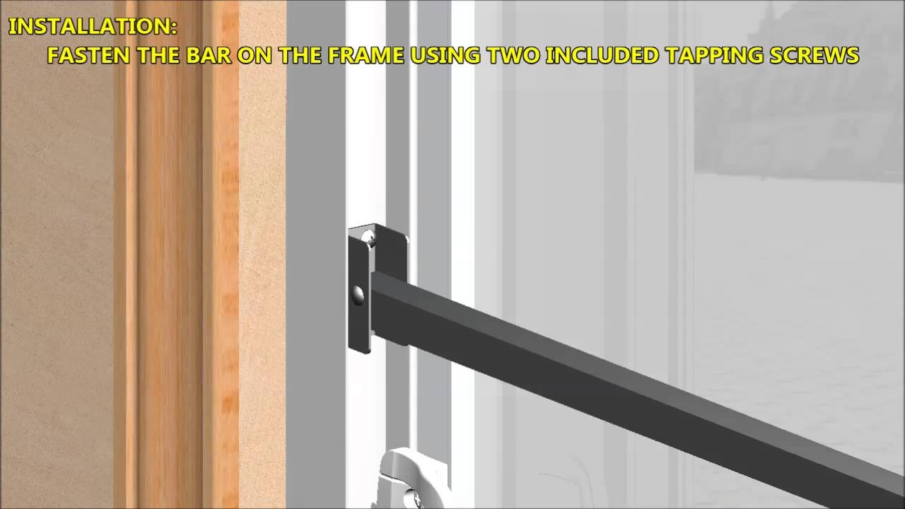 Aluminum Security Bar For Sliding Glass Doorsold version 3d demo and installation instructions for the ideal