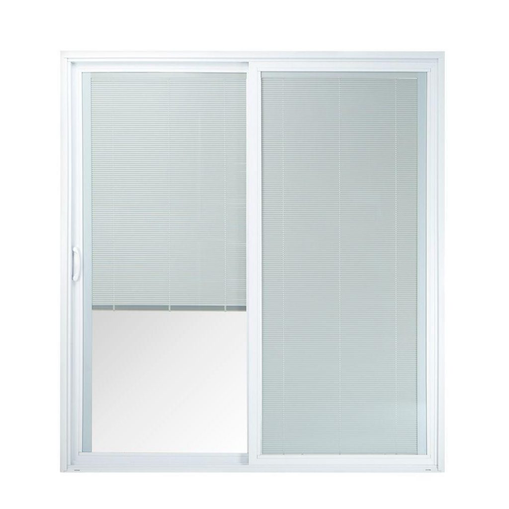 American Craftsman Sliding Door With Blindsamerican craftsman 72 in x 80 in 50 series white vinyl left hand