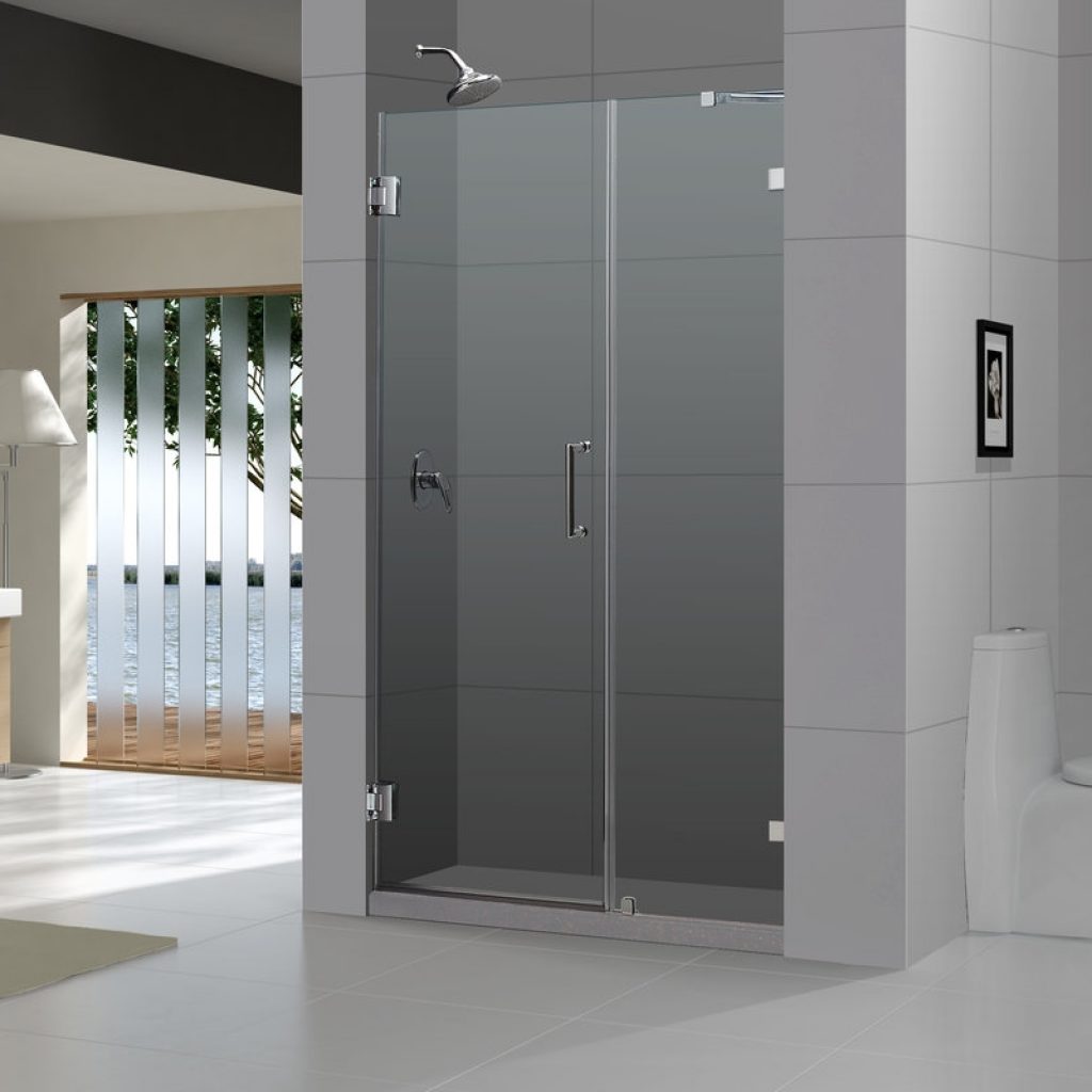 Aqua Glass Semi Frameless Sliding Shower Door1077 X 800