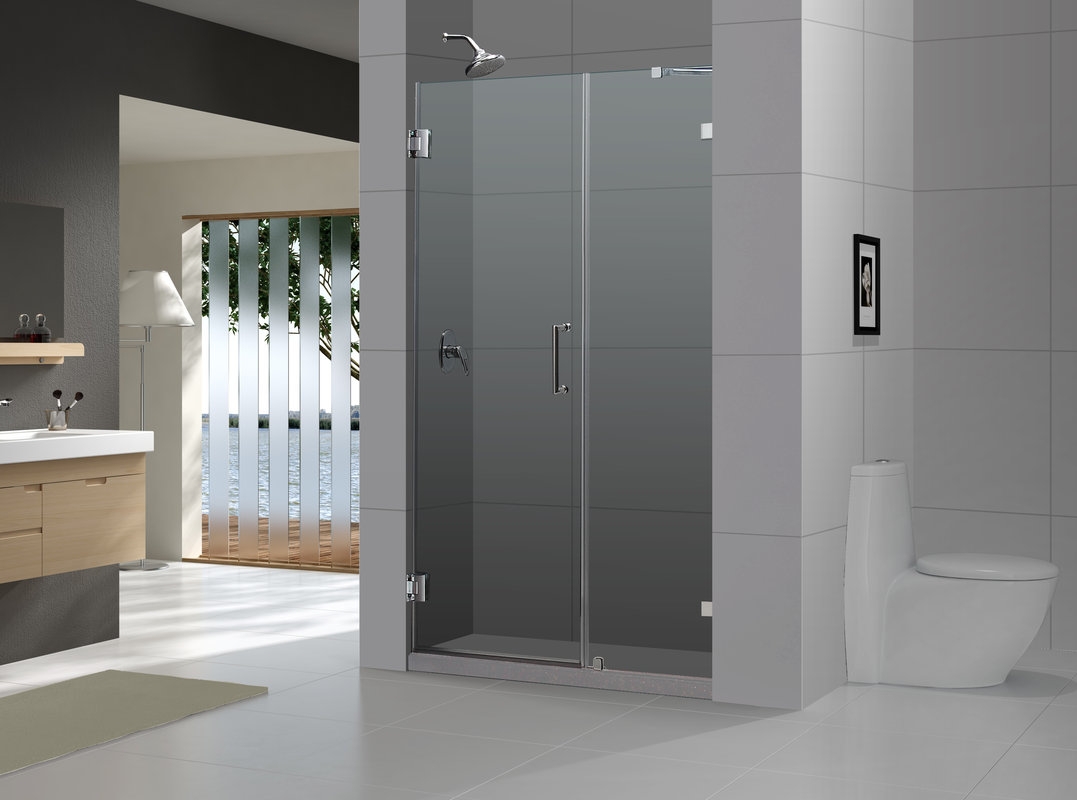 Aqua Glass Semi Frameless Sliding Shower Door1077 X 800