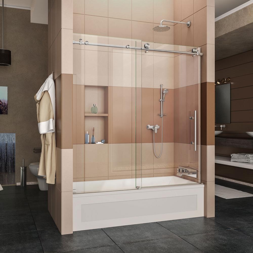 Frameless Sliding Tub Door Hardwaredreamline enigma x 56 in to 59 in x 62 in frameless sliding tub