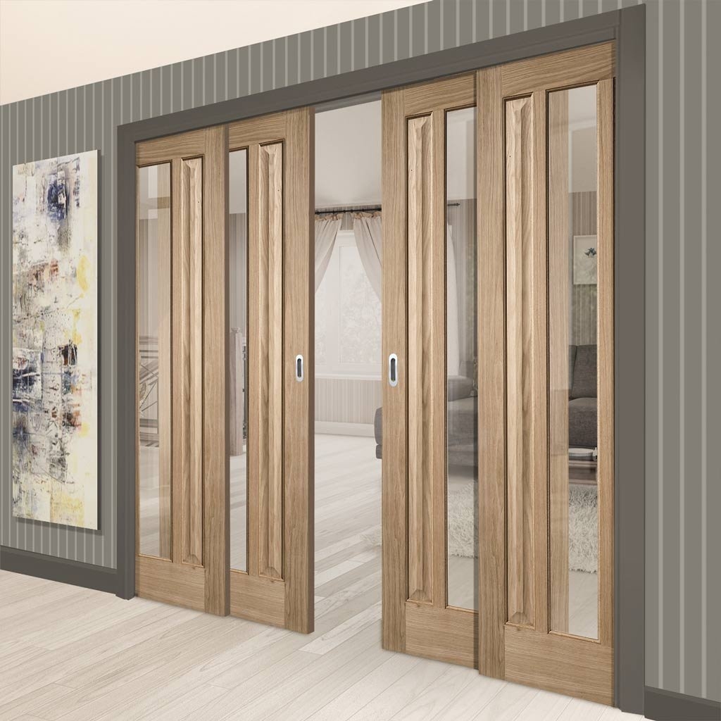 Telescopic Sliding Doors Internalquad telescopic pocket kilburn 1l oak veneer doors clear glass