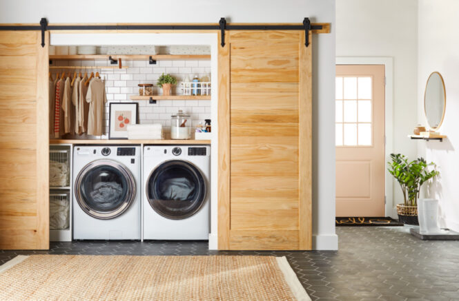 sliding door utility room