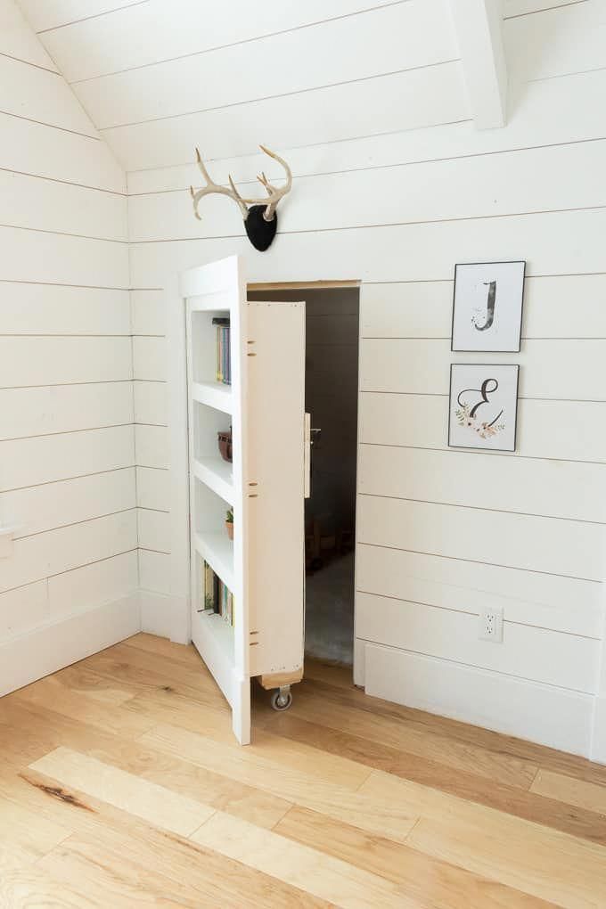 rolling hidden bookcase doorway Hidden door bookcase, Secret rooms