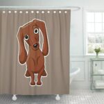 CYNLON Brown Weiner Dog Breed Cartoon Cute Dachshund Domestic Bathroom