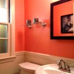 Coral Color Bathroom Accessories Bathroom colors, Painted vanity