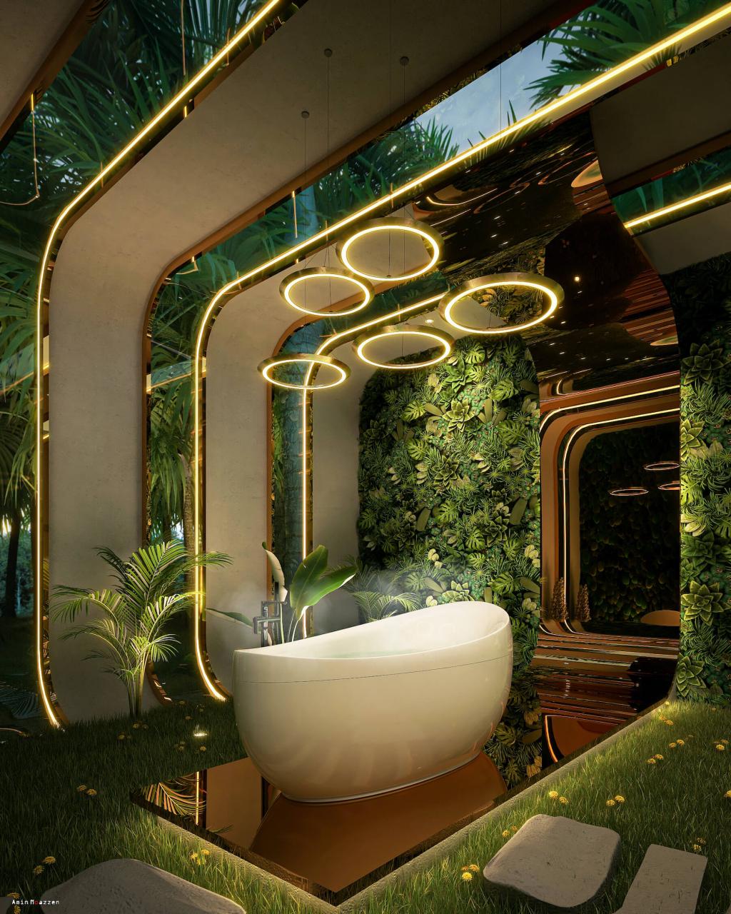 Natural Bathroom Ideas Spring Bath by AVisualization