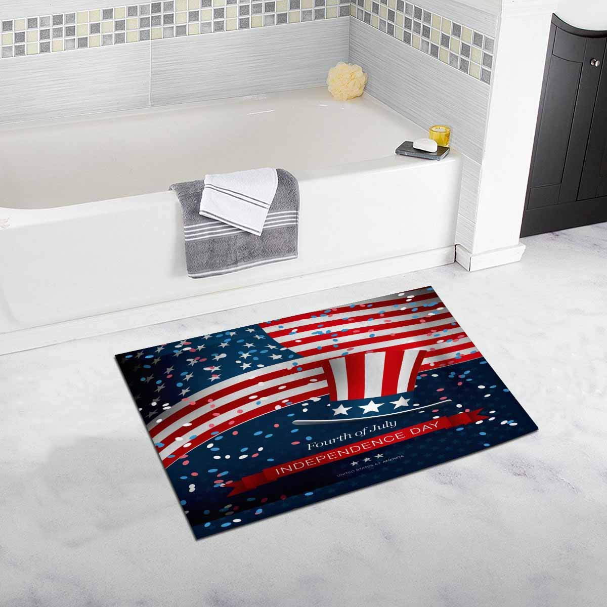 CADecor Fourth of July Happy Independence Day Bath Rug Bathroom Mat