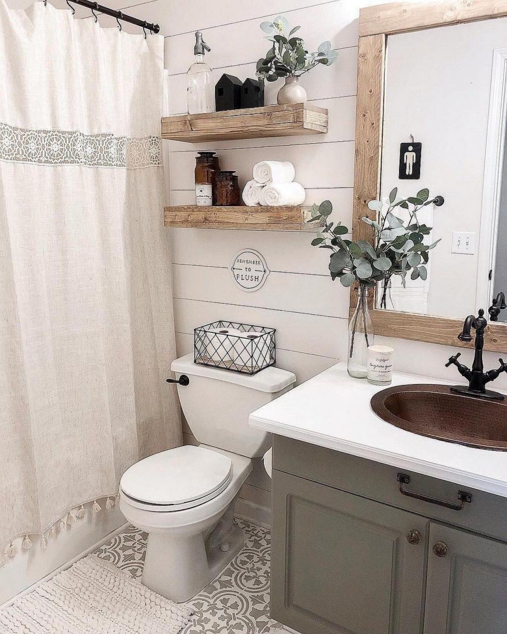 40+ Beautiful Bathroom Shelves Decorating Ideas 11 » Getideas in 2020