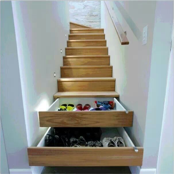 Staring you in face!! Stair Drawers, Stair Storage, Hidden Storage