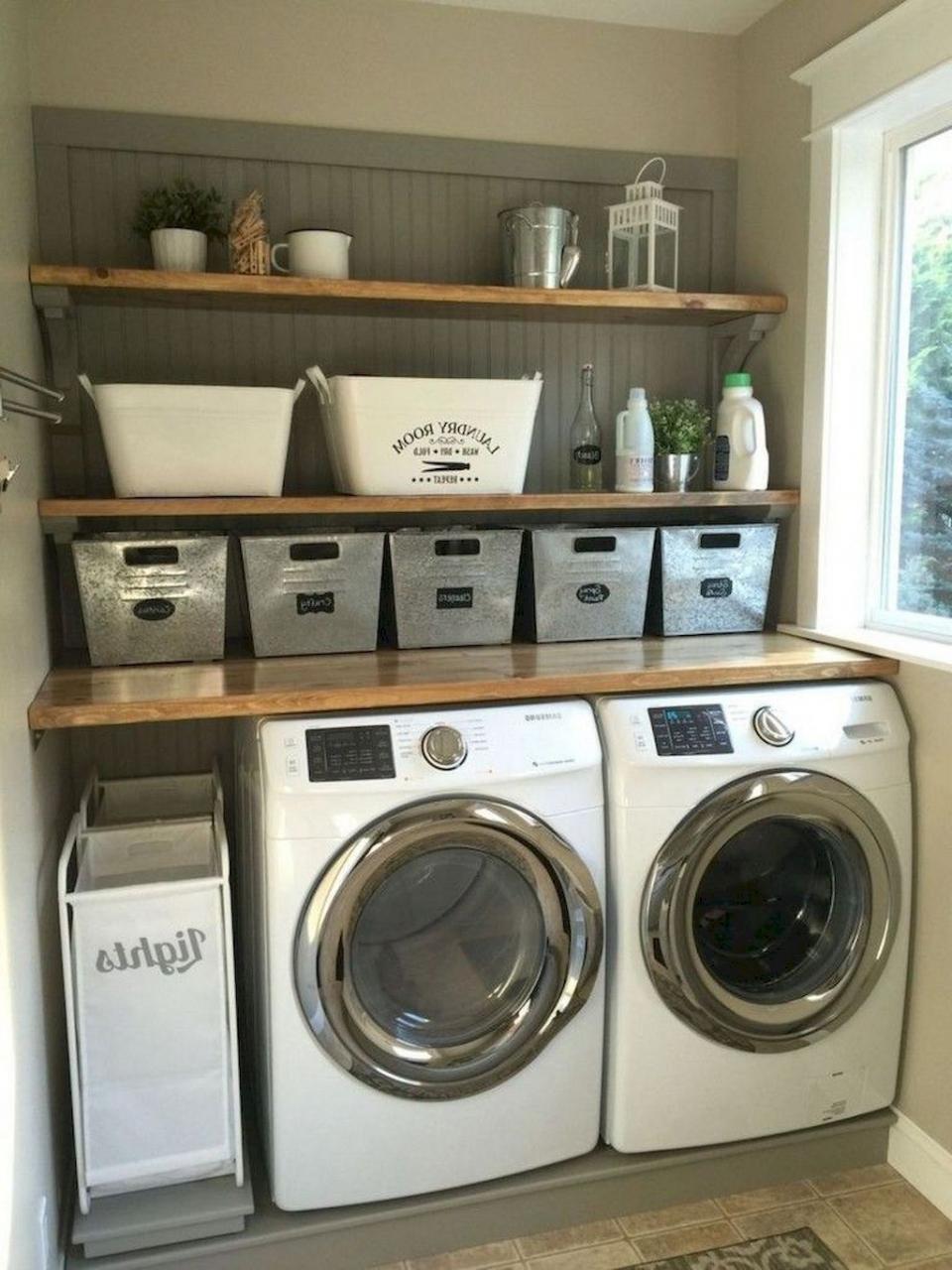 20+ Cute Laundry Room Storage Shelves Ideas To Consider Rustic