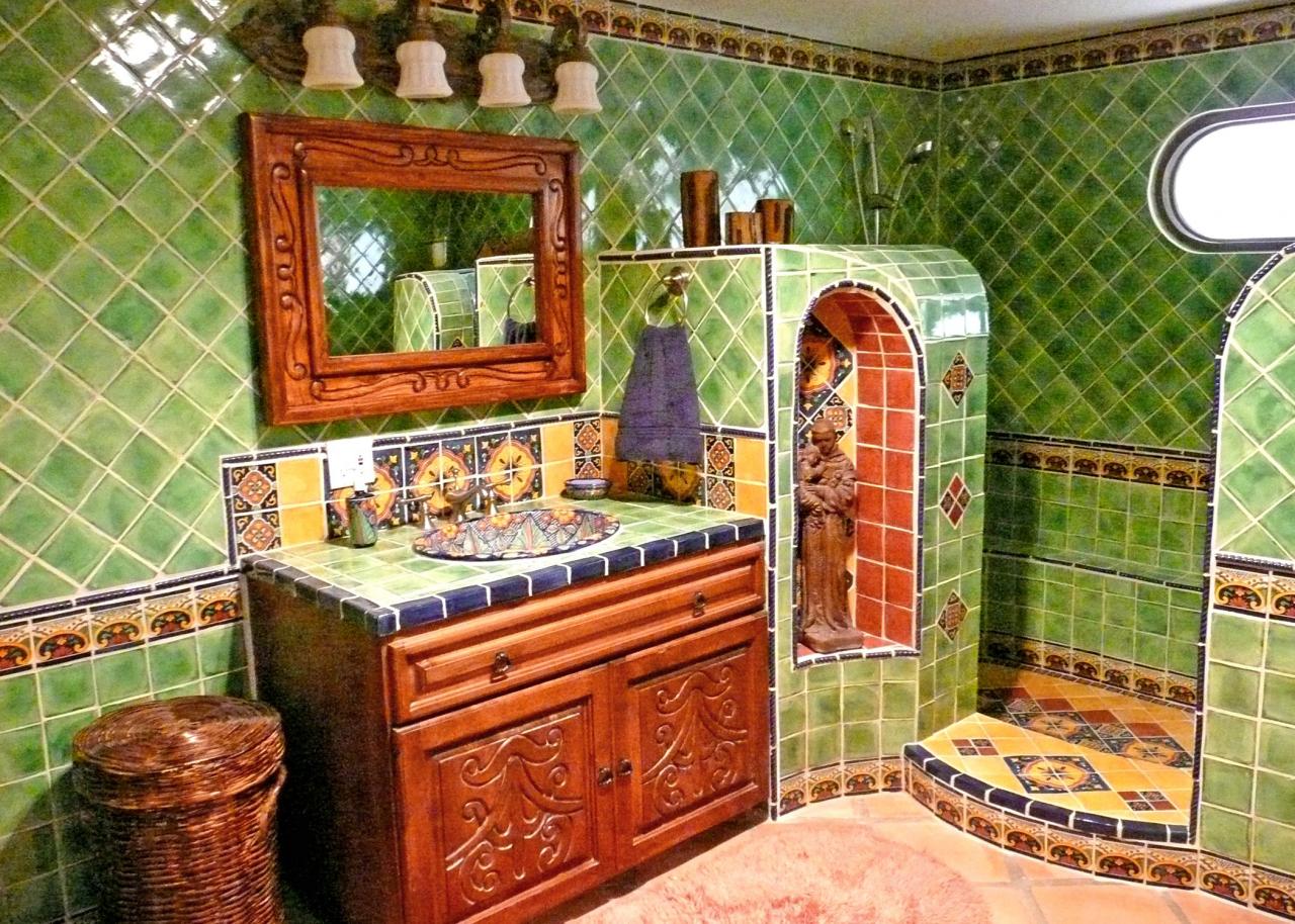 Bathroom using Mexican tiles by Mexican tile