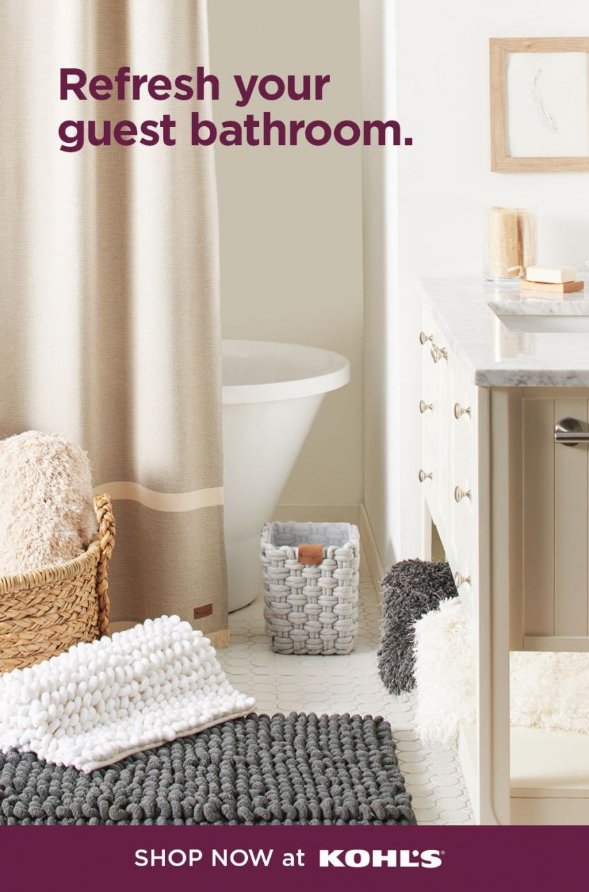 Find bathroom decor at Kohl’s. Hosting people over the holidays? Give