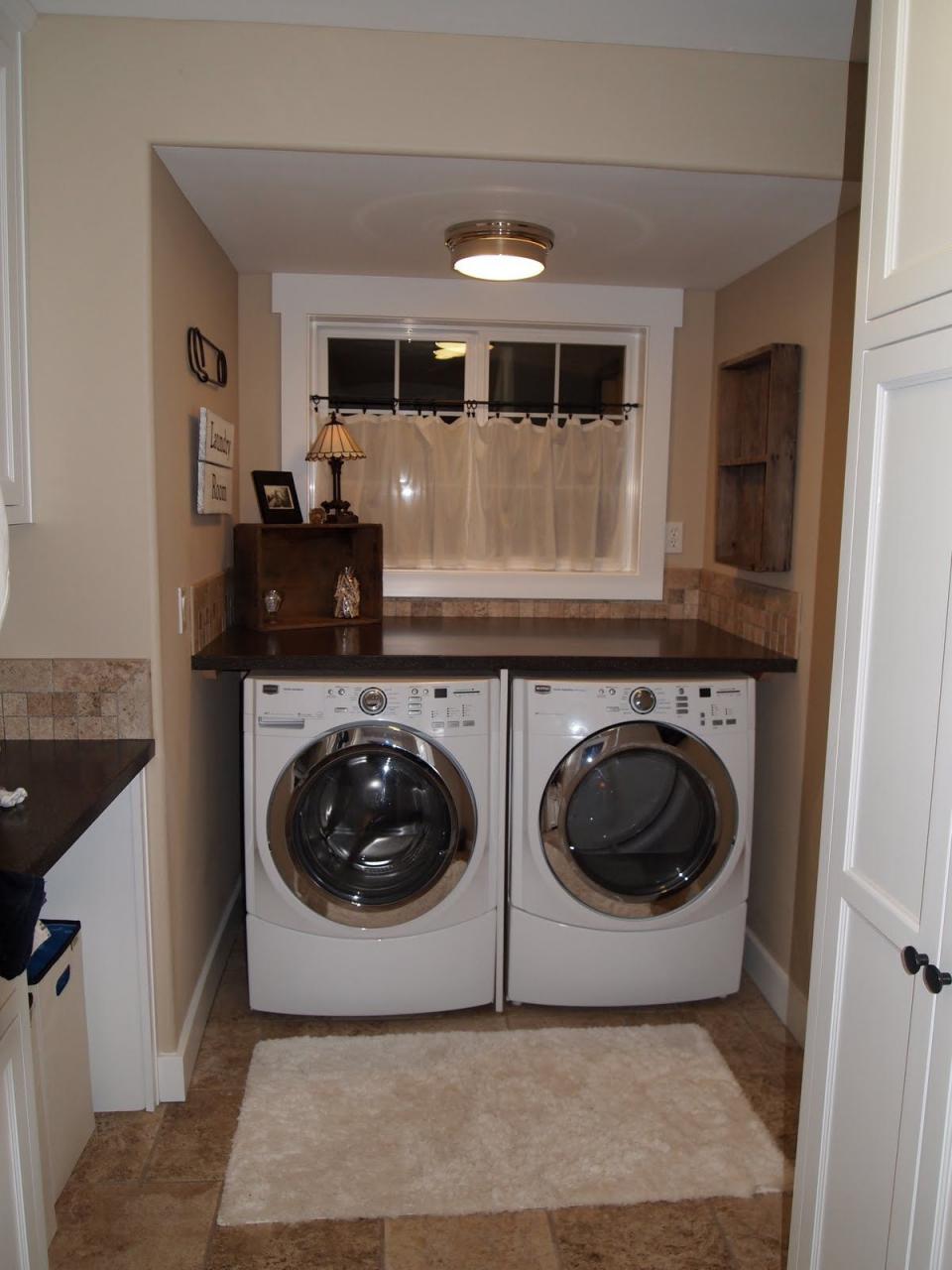 shelf over washer and dryer Laundry room ideas Pinterest Washer