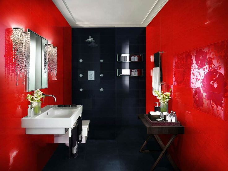 Red And Black Bathroom Ideas TRENDEDECOR