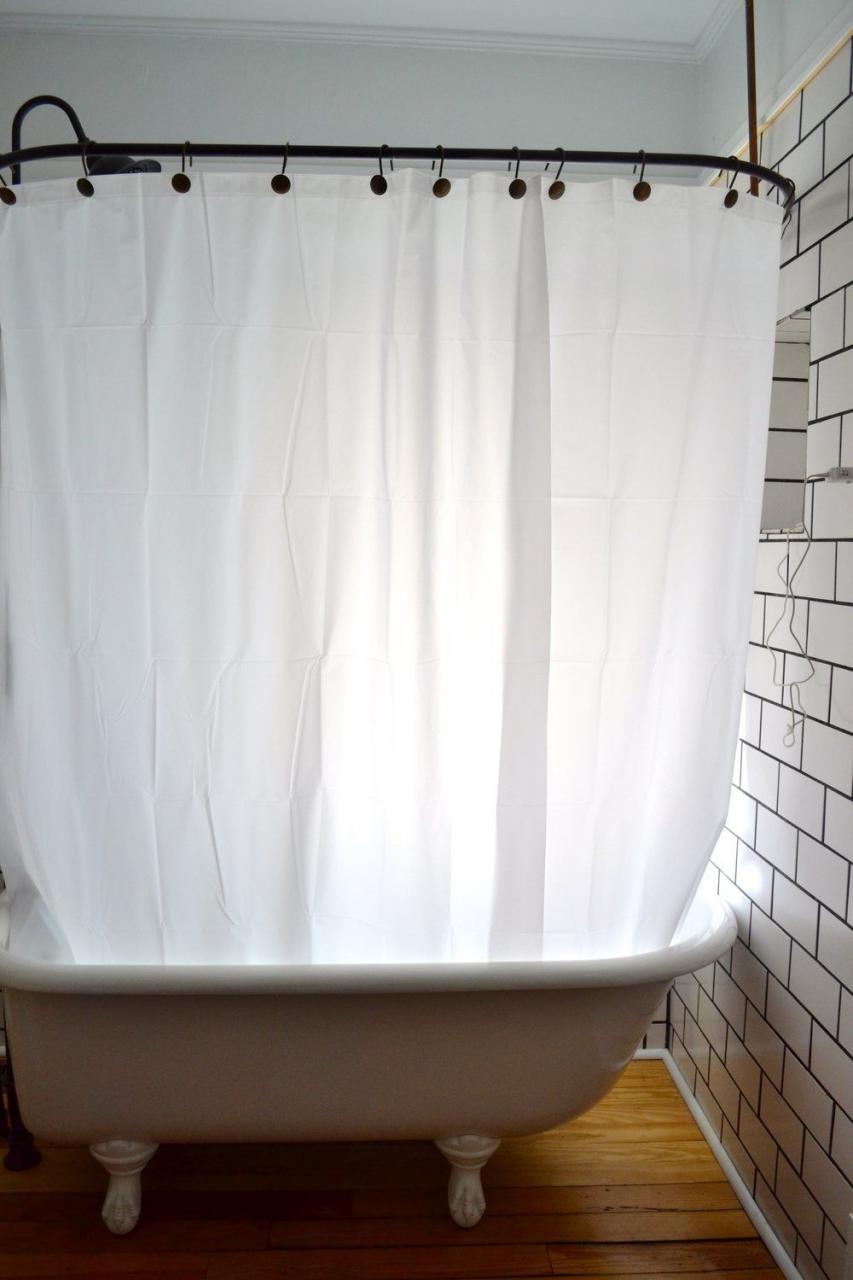 Clawfoot Tub Shower Curtain Liner Weight Update — The White Apartment