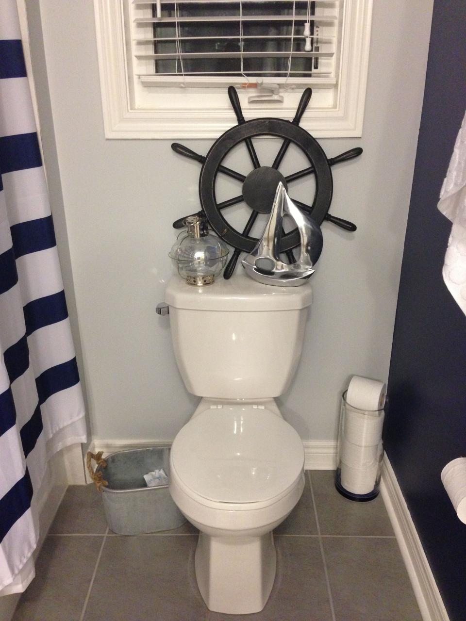 Final toilet decor Nautical theme bathroom, Toilet, Decor