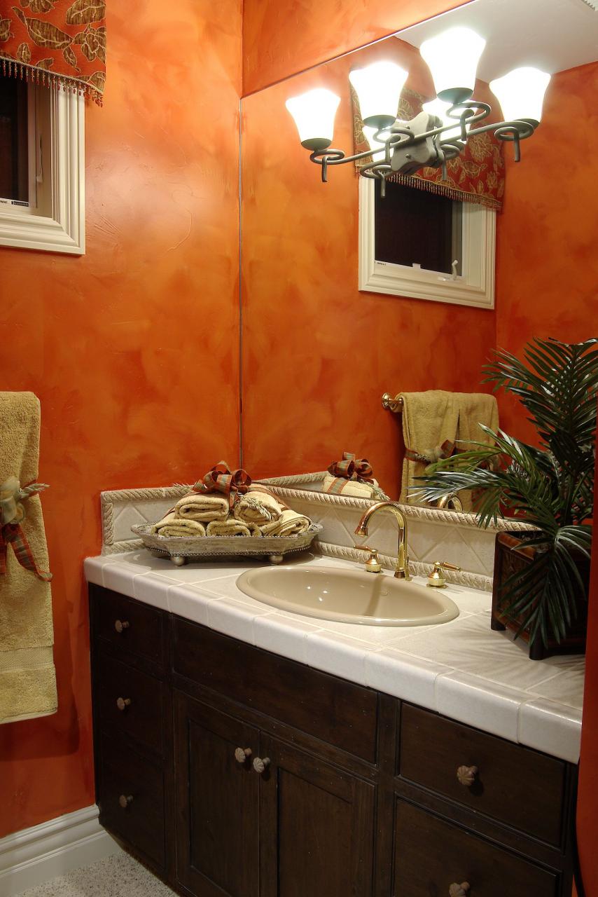 3 DIY Bathroom Remodel Ideas That Make A Difference Orange bathroom