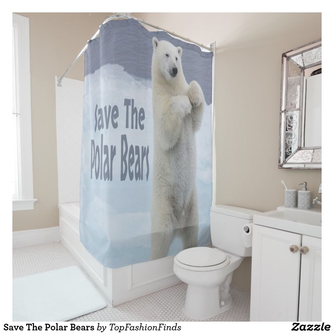 Save The Polar Bears Shower Curtain Save the polar bears