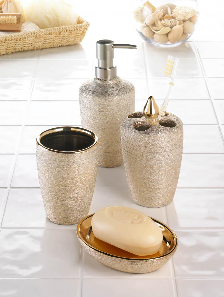 Wholesale Golden Shimmer Bath Accessories Buy Wholesale Bathroom Decor