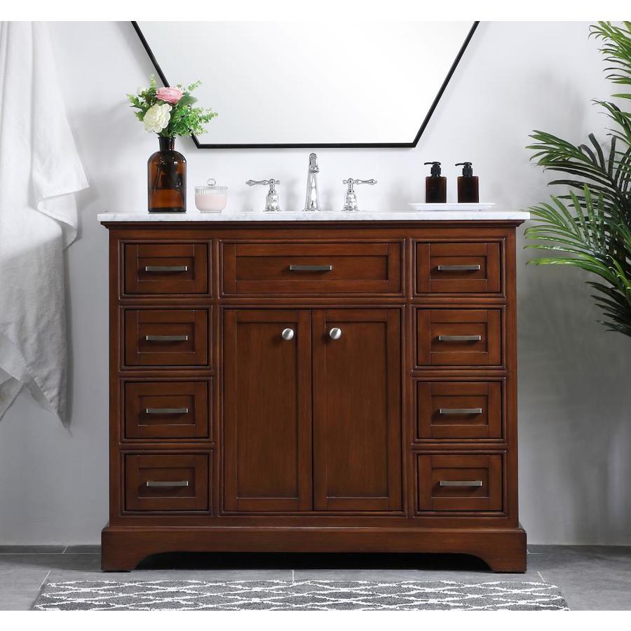 Elegant Decor First Impressions 42in Brown Undermount Single Sink