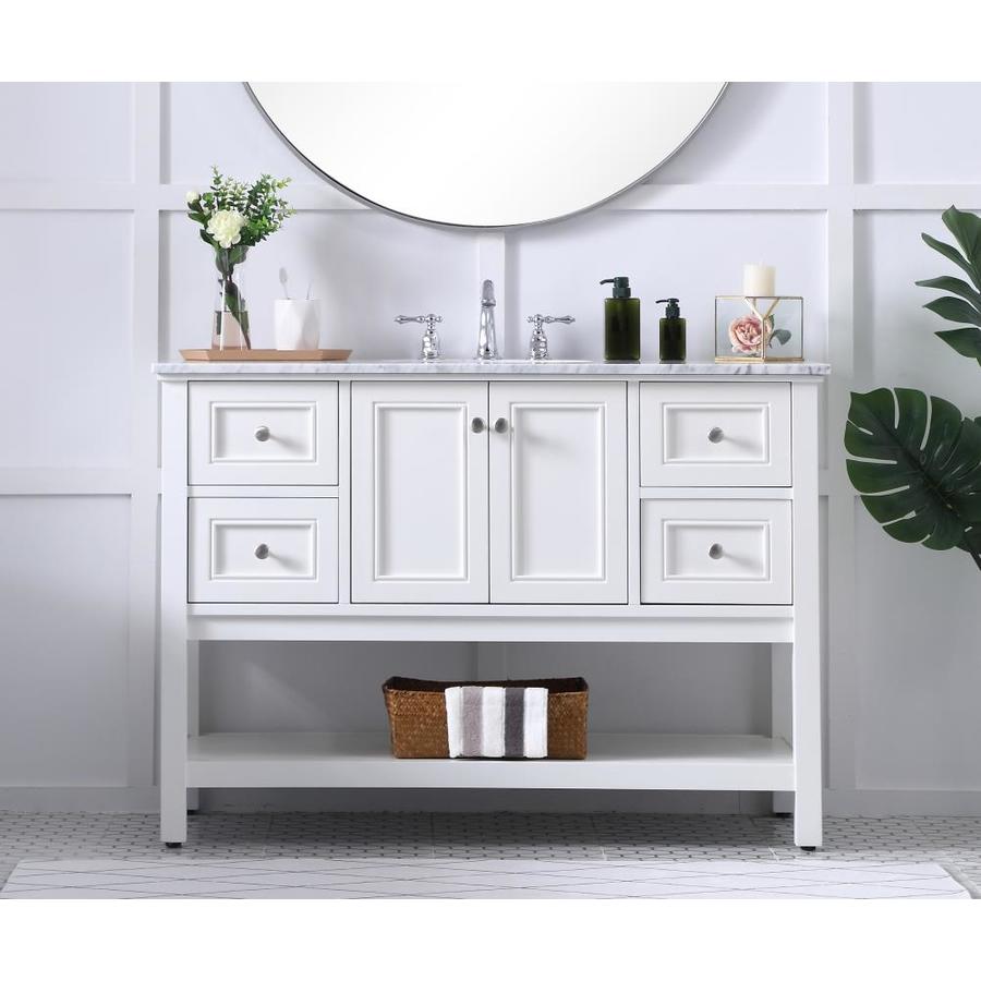 Elegant Decor First Impressions 48in White Undermount Single Sink