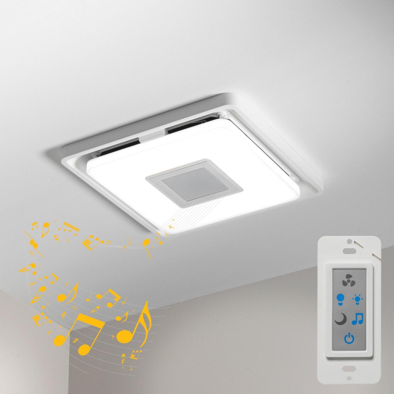 Homewerks 1.5Sone 110CFM White Decorative Lighted Bluetooth