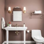 Dusky Mauve Modern Bathroom Toilet room decor, Pink bathroom decor