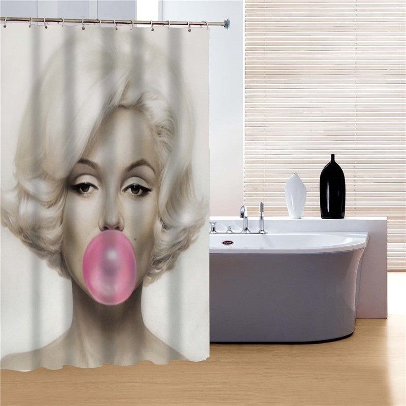 Marilyn Monroe Bubble Gum Shower Curtain Bathroom Decor Unbranded