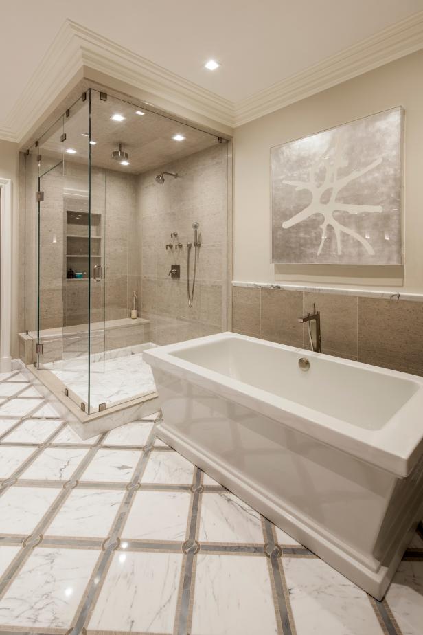 SpaWorthy Bathroom With Soaker Tub and WalkIn Shower HGTV