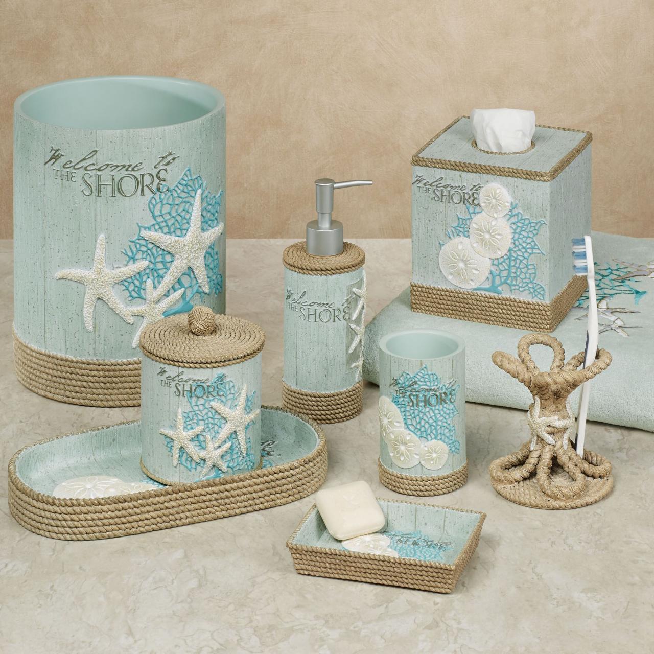 Coastal Bath Accessories Beach theme bathroom, Beach