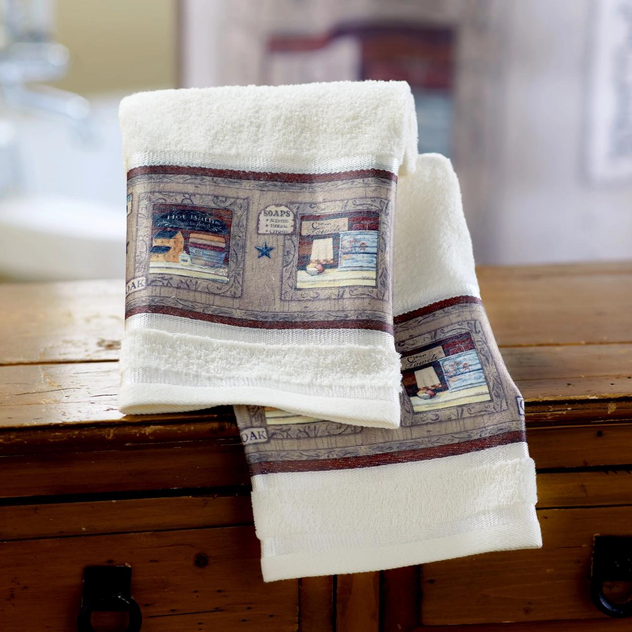 Country Bath Hand Towels Decorative Farmhouse Bathroom Accents