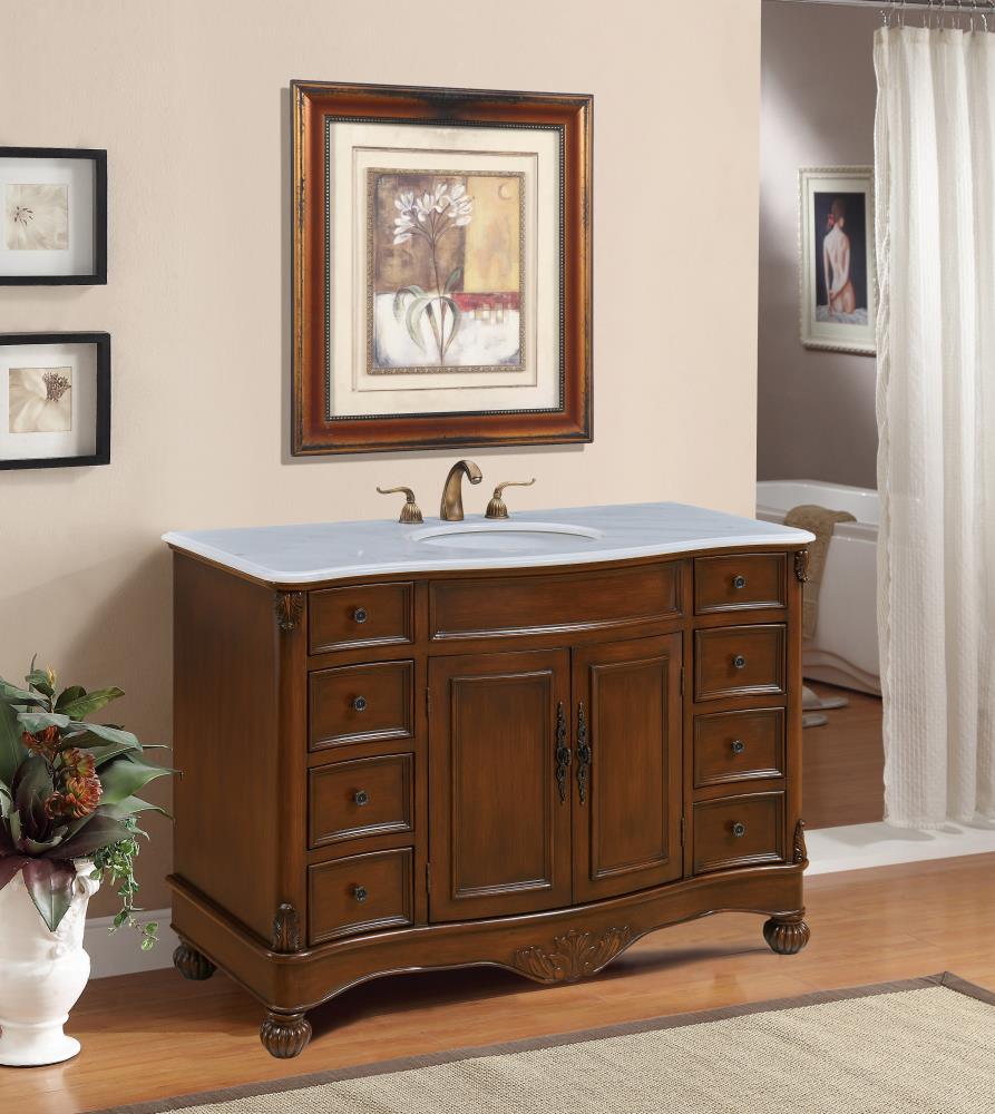 Elegant Decor First Impressions 48in Brown Undermount Single Sink