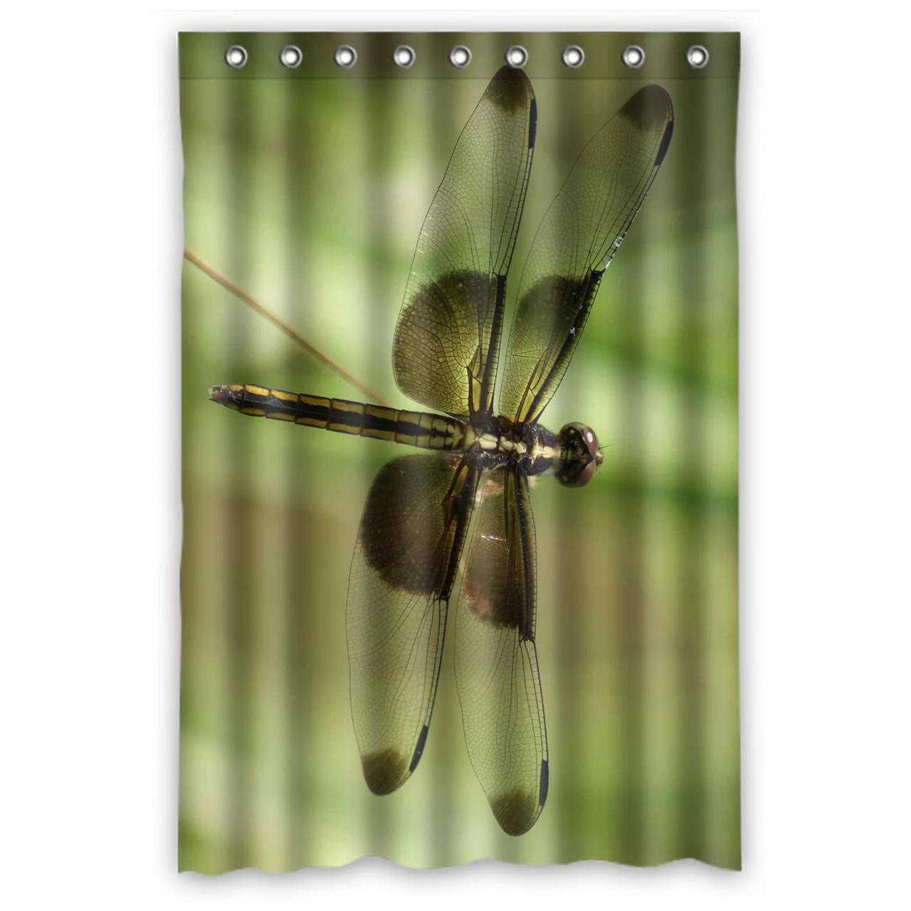 ZKGK Dragonfly Waterproof Shower Curtain Bathroom Decor Sets with Hooks
