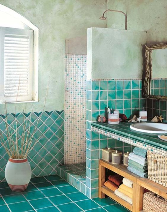 25 Turquoise Bathroom Decor Ideas DigsDigs